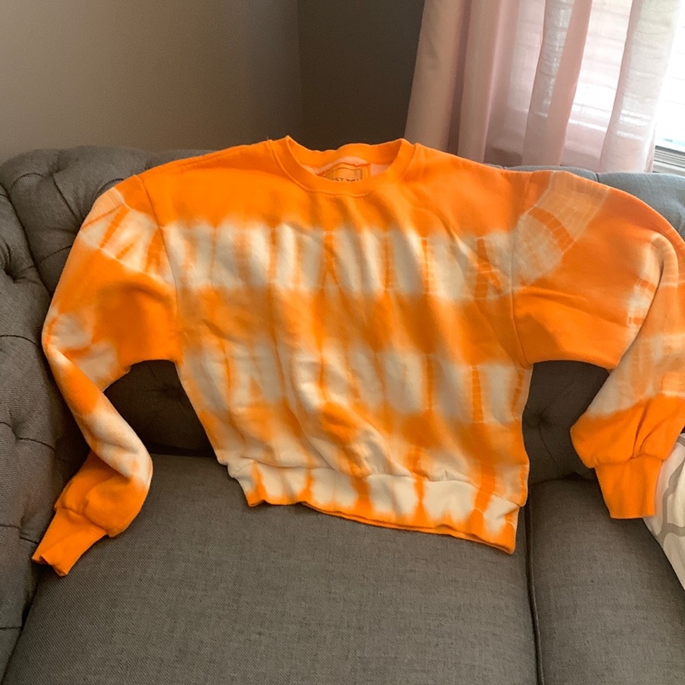 Orange Tyed Die crop Sweatshirt